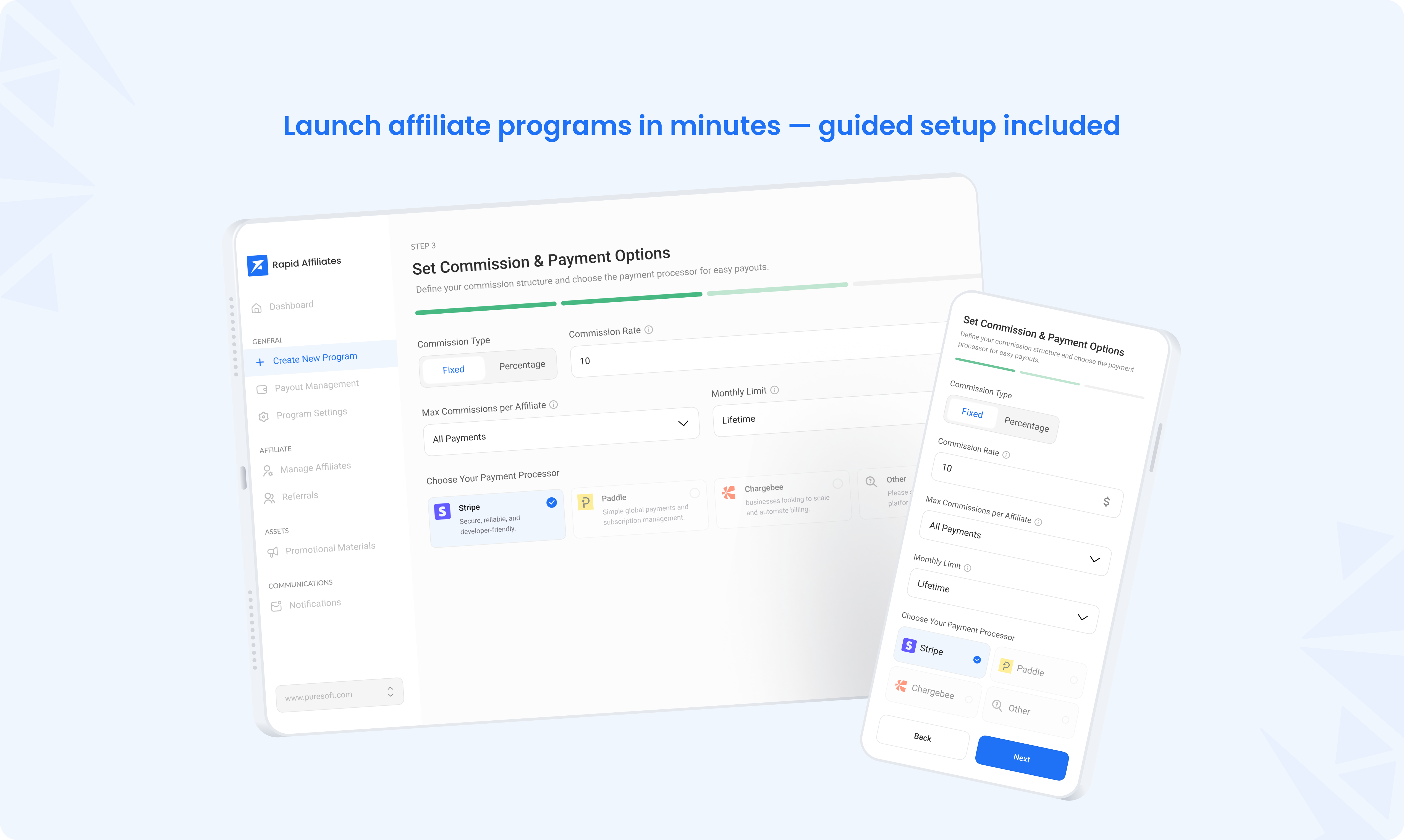 screenshot of Rapid Affiliates